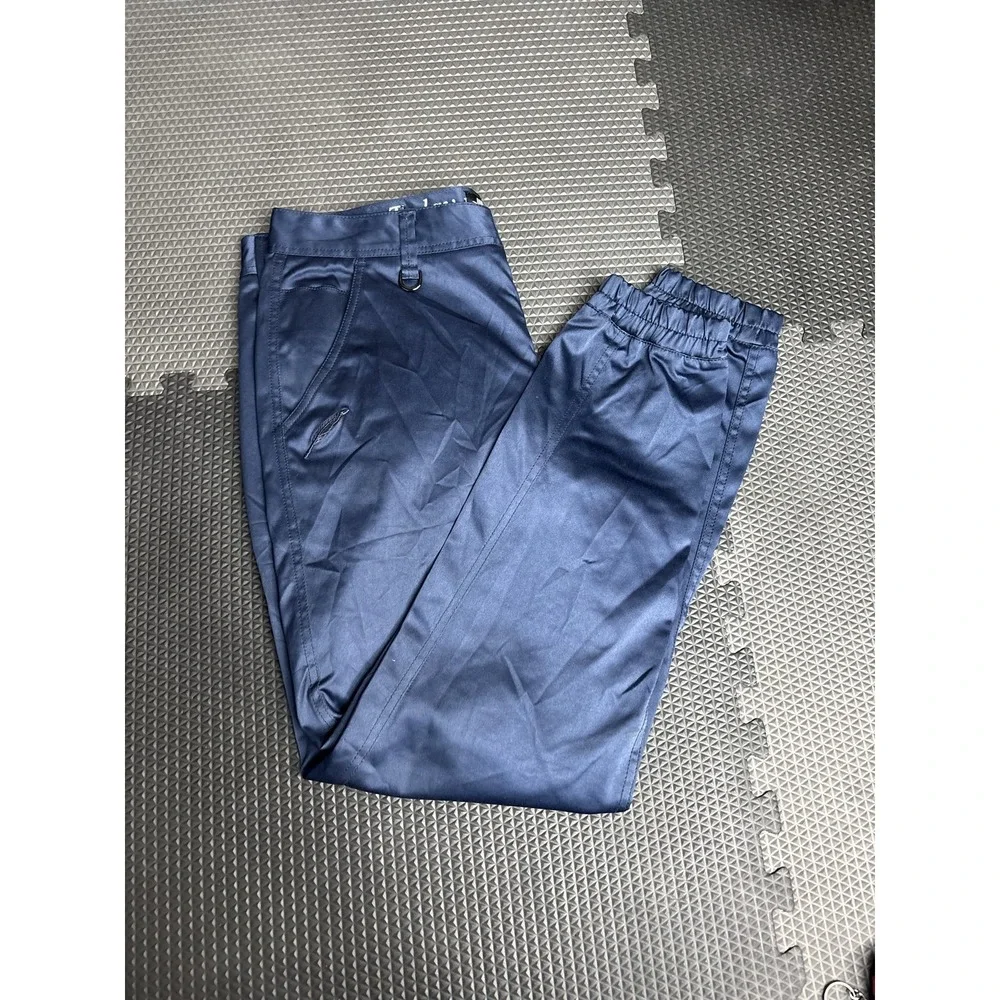 Publish Legacy Men's Jogger Pants Size 34 Navy Blue Satin Finish Elastic Cuff